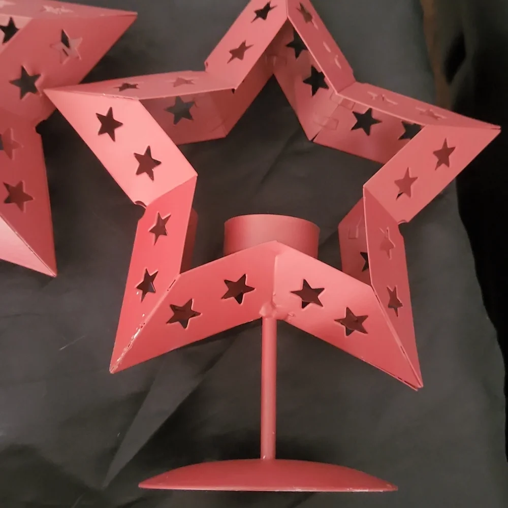 Set of 3 Star Tealight Candle Holders - Picture 2 of 15
